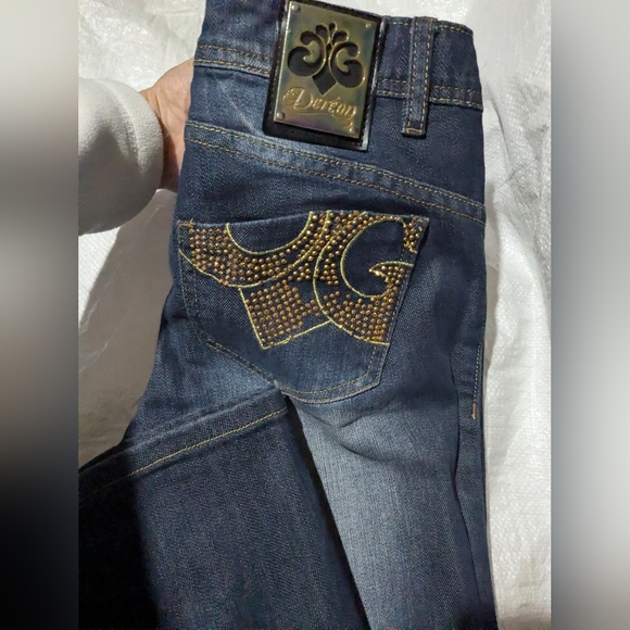 DEREON embelished blue jeans bellcut - Picture 9 of 11